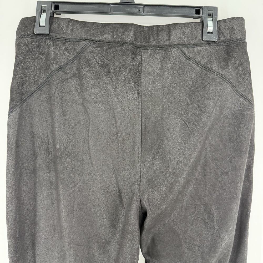 Free People Leggings Womens Large Black Faux Suede Stretch Pants High Rise Soft - Picture 5 of 8